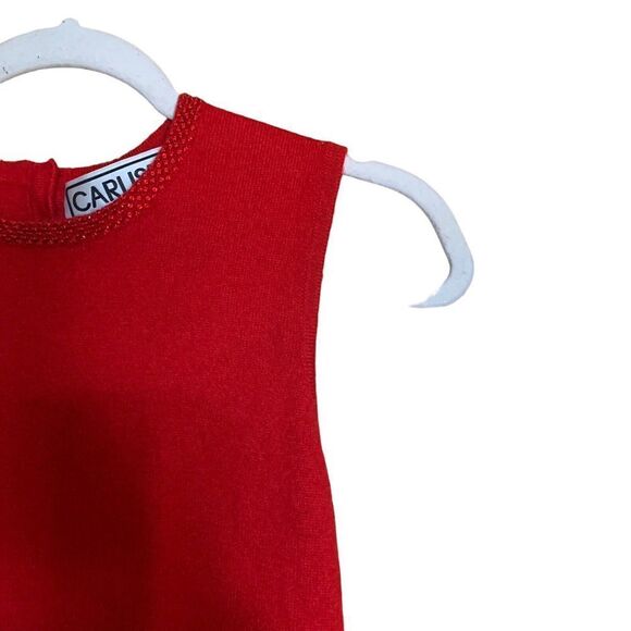 Carlisle Womens Size Medium Red Cashmere Silk Blend Sleeveless Sweater Top - Picture 3 of 6